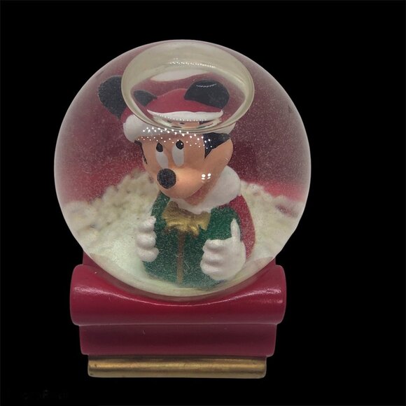 Disney Mickey Mouse Snow Globe 2003 Santa Sleigh JCPenney Exclusive - Picture 5 of 12